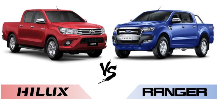 So sánh Toyota Hilux 2.4G MT 4×4 và Ford Ranger XLT 2.2L MT 4×4  (Số sàn, 2 cầu)